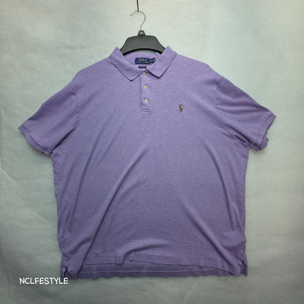 Polo Ralph Lauren Mens XL Purple Heather Classic Fit Short Sleeve Polo Shirt